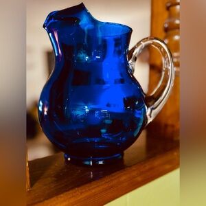 Cobalt Blue Glass  Beverage Pitcher